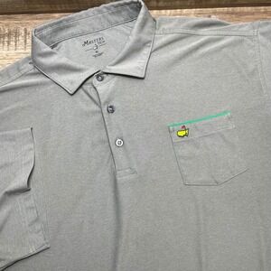 Masters Tech Performance Pocket Golf Polo Shirt Men XL Grey Short Sleeve Masters